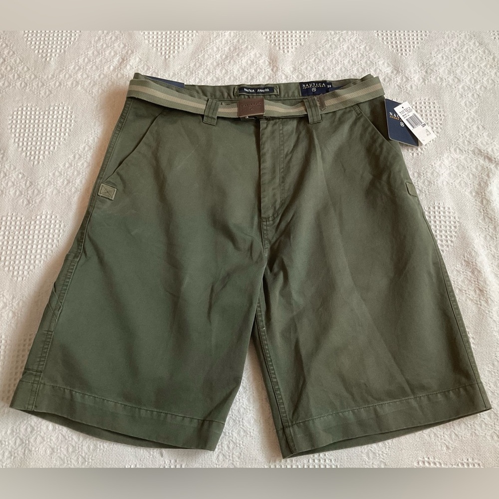 Nautica Jeans Company Khaki Green Walking Shorts